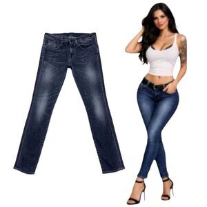 R13 Kate Skinny Jeans Orion Black 26x27 Made in Italy Distressed EUC